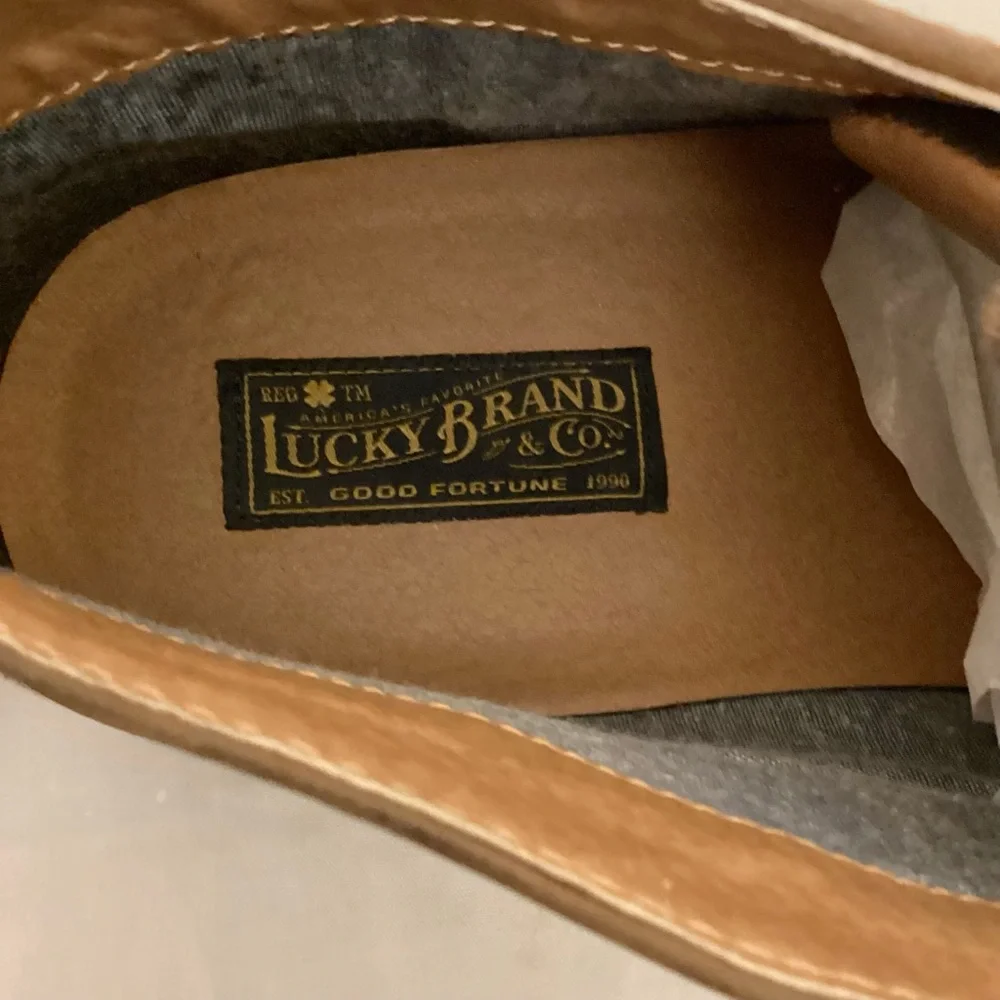 Lucky Brand 11.5 Chukka Leather Ankle Boots Brown Men’s Shoes Logo Lace Up